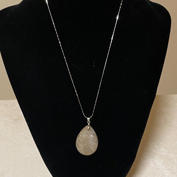 Natural Agate Pendant, Large Genuine Gemstone Water Drop Pendant - Picture 6 of 11